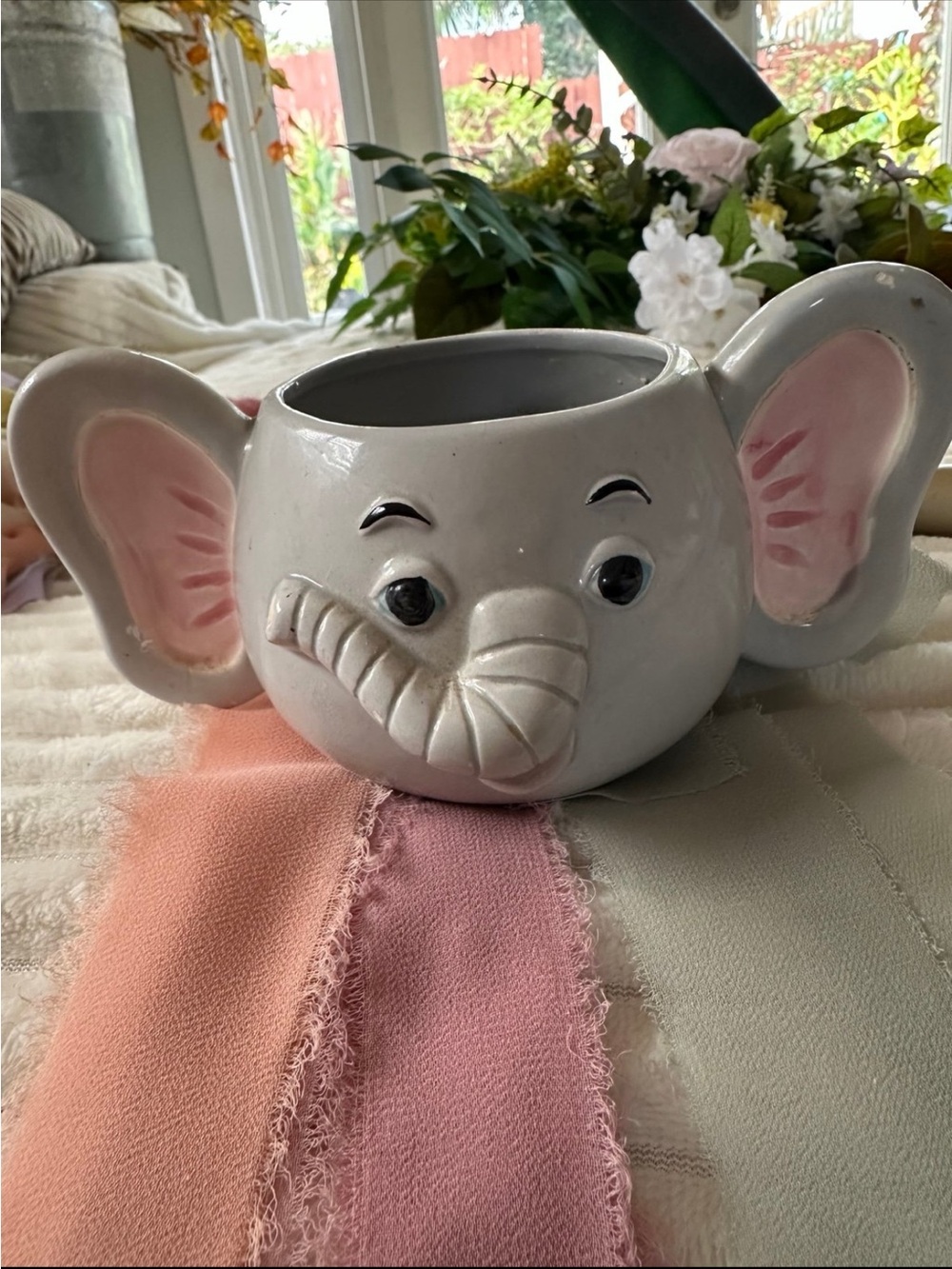 Elephant Planter, Cutest Dumbo style ceramic, planter, pencils, Baby shower